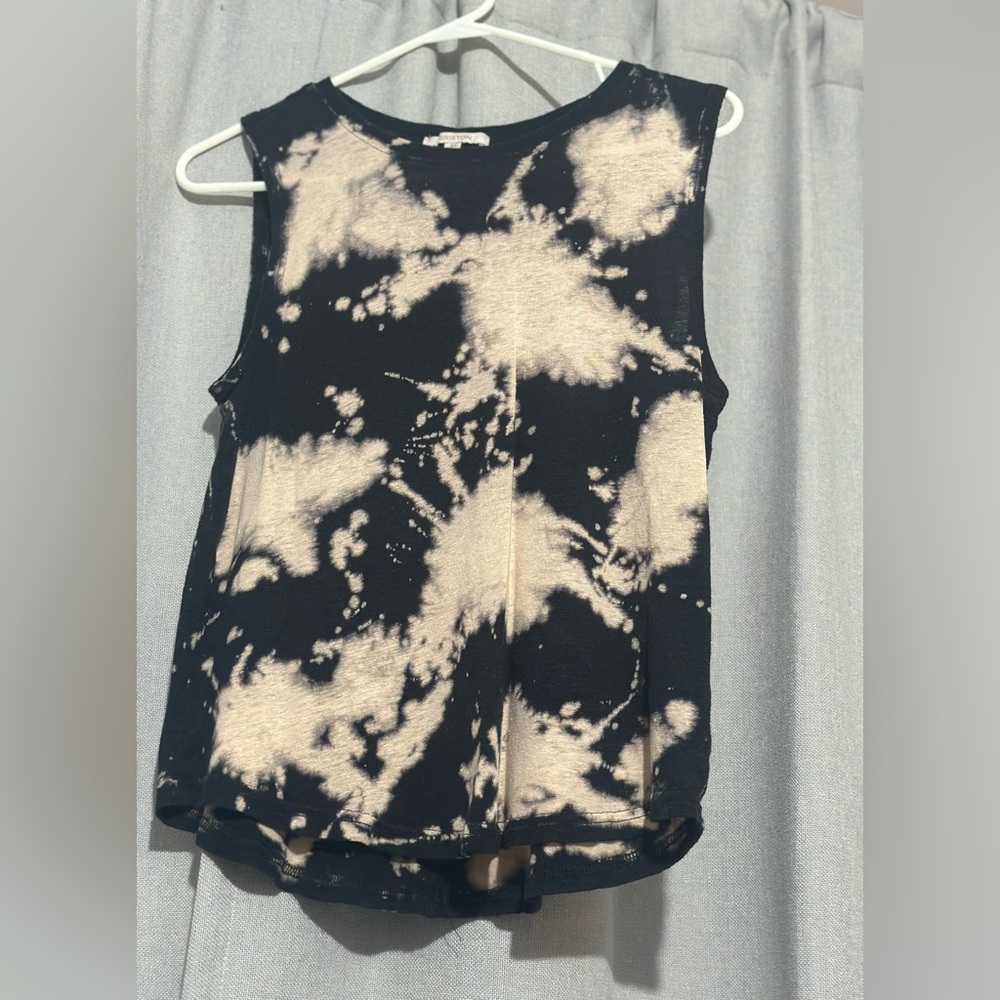 BRIXTON WOMENS SLEEVELESS SPLATTER SHEER TANK